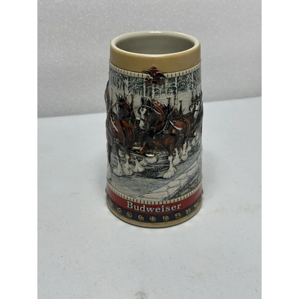 Rare Vintage 1988 Budweiser Holiday Beer Stein collector series King of beer